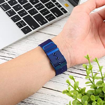 Milanese met gesp bandje - Blauw - Geschikt voor Apple Watch 38mm / 40mm / 41mm / 42mm - thumbnail