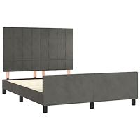 Bedframe zonder matras 140x190 cm fluweel donkergrijs - thumbnail