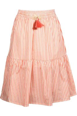 Like Flo Rok Flo Girls Woven Striped Long voor meisjes - Wit/Oranje - Maten: 128, 140, 152, 164