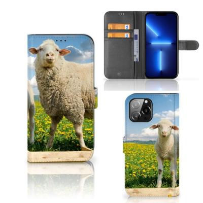 iPhone 13 Pro Max | Telefoonhoesje | Met pasjeshouder | Schaap en Lammetje iPhone 13 Pro Max | Telefoonhoesje | Met pasjeshouder | Schaap en Lammetje