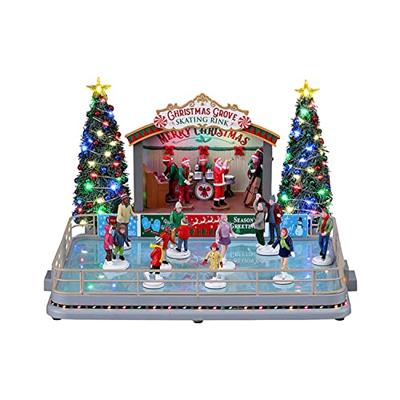 Lemax christmas grove skating rink bewegende schaatsbaan Caddington Village 2022