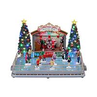 Lemax christmas grove skating rink bewegende schaatsbaan Caddington Village 2022 - thumbnail