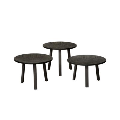 RENEW Bijzettafel 'Lazio' Teakhout, Set van 3 stuks, kleur Zwart RENEW Bijzettafel 'Lazio' Teakhout, Set van 3 stuks, kleur Zwart
