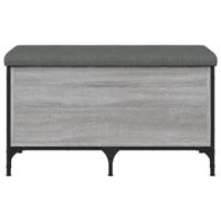 Opbergbankje 82x42x45 cm bewerkt hout grijs sonoma eikenkleurig - thumbnail