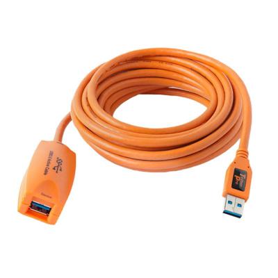 Tether Tools CU3017 USB-kabel USB 3.2 Gen1 USB-A stekker, USB-A bus 5.00 m Oranje Actief met signaalversterking