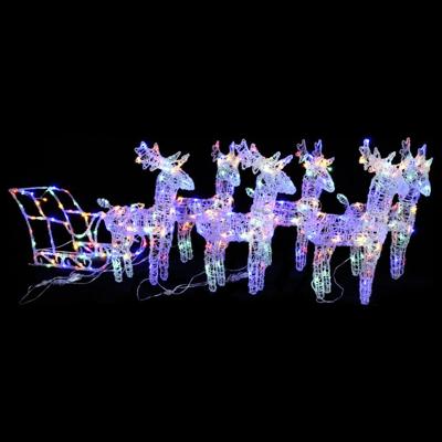 VidaXL Kerstversiering rendieren en slee 320 led's acryl