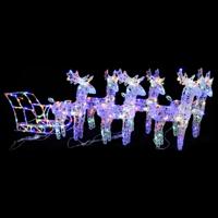 VidaXL Kerstversiering rendieren en slee 320 led's acryl - thumbnail