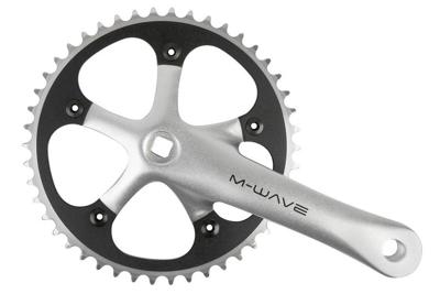 M-Wave Crankset 46t - Zilver/Zwart M-Wave Crankset 46t - Zilver/Zwart