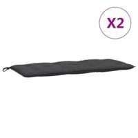 VidaXL Tuinbankkussens 2 st 120x50x7 cm stof gemêleerd antracietkleur - thumbnail