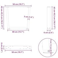 Eettafelpoten 2 st V-vormig 50x(42-43,3) cm staal naturel - thumbnail