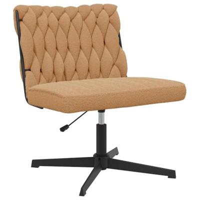 Bureaustoel beige gekrulde wolachtige stof Bureaustoel beige gekrulde wolachtige stof