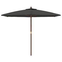 Parasol met houten paal 299x240 cm antracietkleurig - thumbnail
