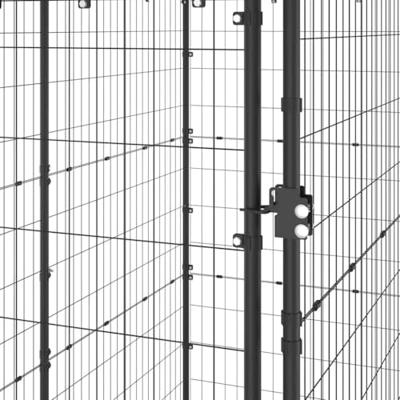 VidaXL Hondenkennel voor buiten met dak 110x220x180 cm staal - thumbnail