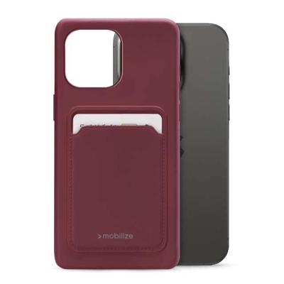 Mobilize Rubber Gelly Card Case Apple iPhone 15 Pro Max Matt Bordeaux