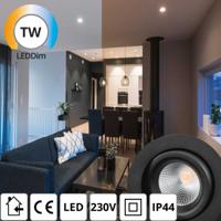 LED inbouwspot zwart Junistar Tunable White 2700 - 6500K 500 lumen 6,5W kantelbaar en dimbaar - thumbnail