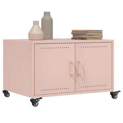 Salontafel 68x50x43,5 cm staal roze