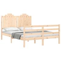 Bedframe met hoofdbord massief hout - thumbnail