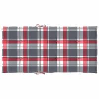 VidaXL Tuinstoelkussens 2 st 100x50x3 cm oxford stof ruitpatroon rood - thumbnail