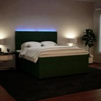 Boxspring met matras fluweel donkergroen 180x200 cm - thumbnail