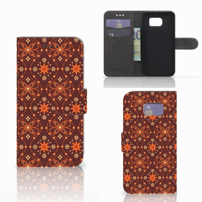 Samsung Galaxy S6 | S6 Duos Telefoon Hoesje Batik Brown Samsung Galaxy S6 | S6 Duos Telefoon Hoesje Batik Brown