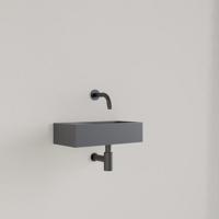 Fontein Gliss Design Nano 36x18x9 cm Zonder Kraangat Links Leigrijs - thumbnail