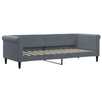 Slaapbank met onderschuifbed 80x200 cm fluweel donkergrijs - thumbnail
