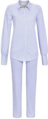 Helderblauwe strepen doorknooppyjama
