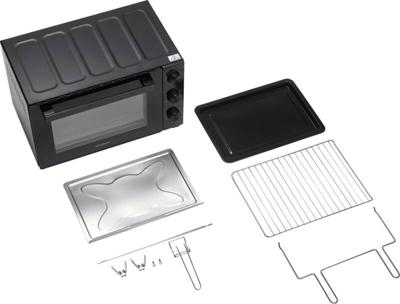 Severin 2076 Mini-oven Met grillspies, Timerfunctie, Instelbare temperatuur, Convectiefunctie, Met pizzasteen 46 l