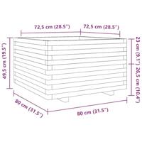Plantenbak 80x80x49,5 cm geïmpregneerd grenenhout - thumbnail