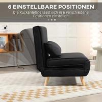 HOMCOM Slaapstoel (Breedte 94 cm, Antraciet) - thumbnail