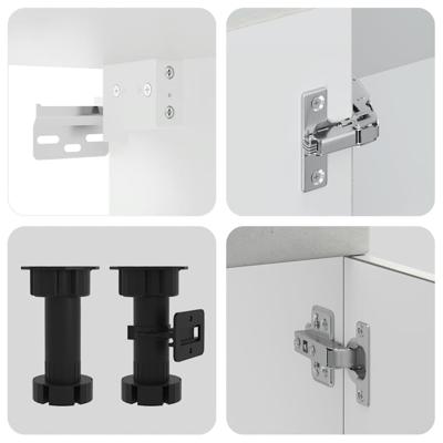 8-delige Keukenkastenset Kalmar bewerkt hout betongrijs