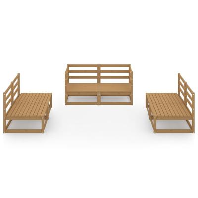 6-delige Loungeset massief grenenhout honingbruin - thumbnail