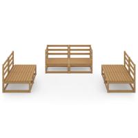 6-delige Loungeset massief grenenhout honingbruin - thumbnail