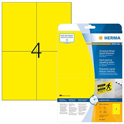 Etiket herma 8032 105x148mm 100st folie geel Etiket herma 8032 105x148mm 100st folie geel