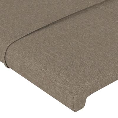 Hoofdbord met randen 183x16x118/128 cm stof taupe - thumbnail
