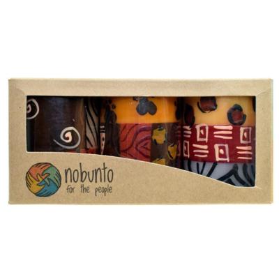 Handgeschilderde Kaarsen 'Uzima' in Giftbox - 3 stuks