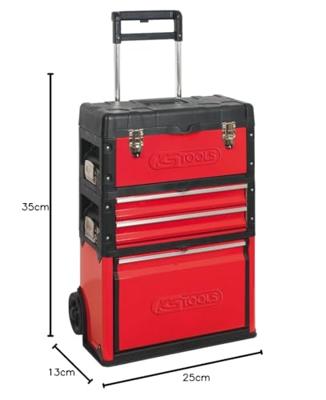 KS Tools 8500340 850.0340 Gereedschapskist (leeg) Kunststof, Plaatstaal Zwart-rood