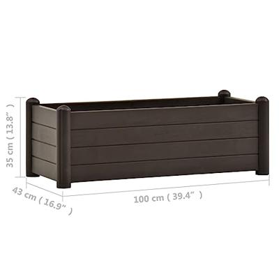Plantenbak verhoogd 100x43x35 cm PP mokka