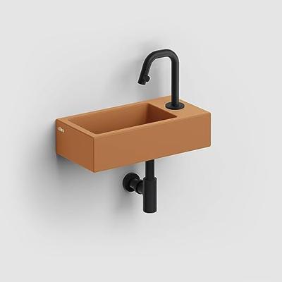 Clou Flush 3 fontein 36x18cm zonder kraangat rechts mat it zand ker CL/03.36031 Clou Flush 3 fontein 36x18cm zonder kraangat rechts mat it zand ker CL/03.36031