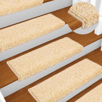 VidaXL Trapmatten 10 st 65x21x4 cm crème met rechthoekige rand VidaXL Trapmatten 10 st 65x21x4 cm crème met rechthoekige rand