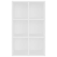 Boekenkast/dressoir 66x30x97,8 cm bewerkt hout wit - thumbnail
