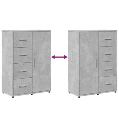 Dressoir 60x31x84 cm bewerkt hout betongrijs