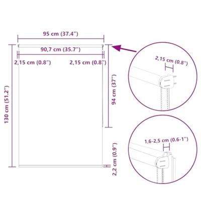 VidaXL Rolgordijn verduisterend 95x130cm stofbreedte 90,7 cm polyester