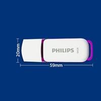 Philips FM64FD70B USB flash drive 64 GB USB Type-A 2.0 Paars, Wit - thumbnail