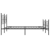 Bedframe met hoofd- en voeteneinde metaal zwart 150x200 cm - thumbnail