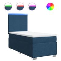 Boxspring met matras stof blauw 100x200 cm - thumbnail