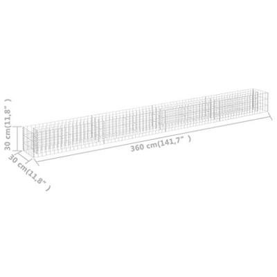 VidaXL Gabion plantenbak verhoogd 360x30x30 cm gegalvaniseerd staal VidaXL Gabion plantenbak verhoogd 360x30x30 cm gegalvaniseerd staal