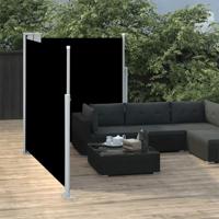 Windscherm uittrekbaar 140x600 cm zwart - thumbnail