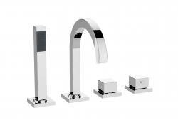 Wiesbaden Rombo 4-gats badrandthermostaat chroom afbouwset Wiesbaden Rombo 4-gats badrandthermostaat chroom afbouwset