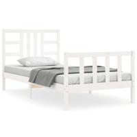 Bedframe zonder matras massief grenenhout wit 140x200 cm - thumbnail